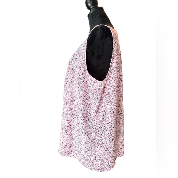 Carolina Belle Montreal Pink Floral Sleeveless Pleated Blouse Tank Top size XXL - Picture 4 of 9